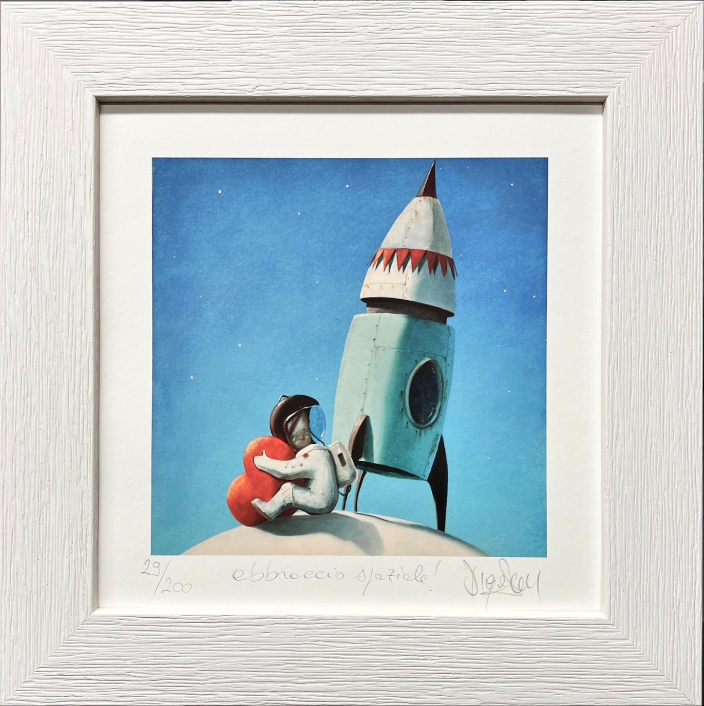 " Abbraccio spaziale! "cm 19x19 | Diego Santini
