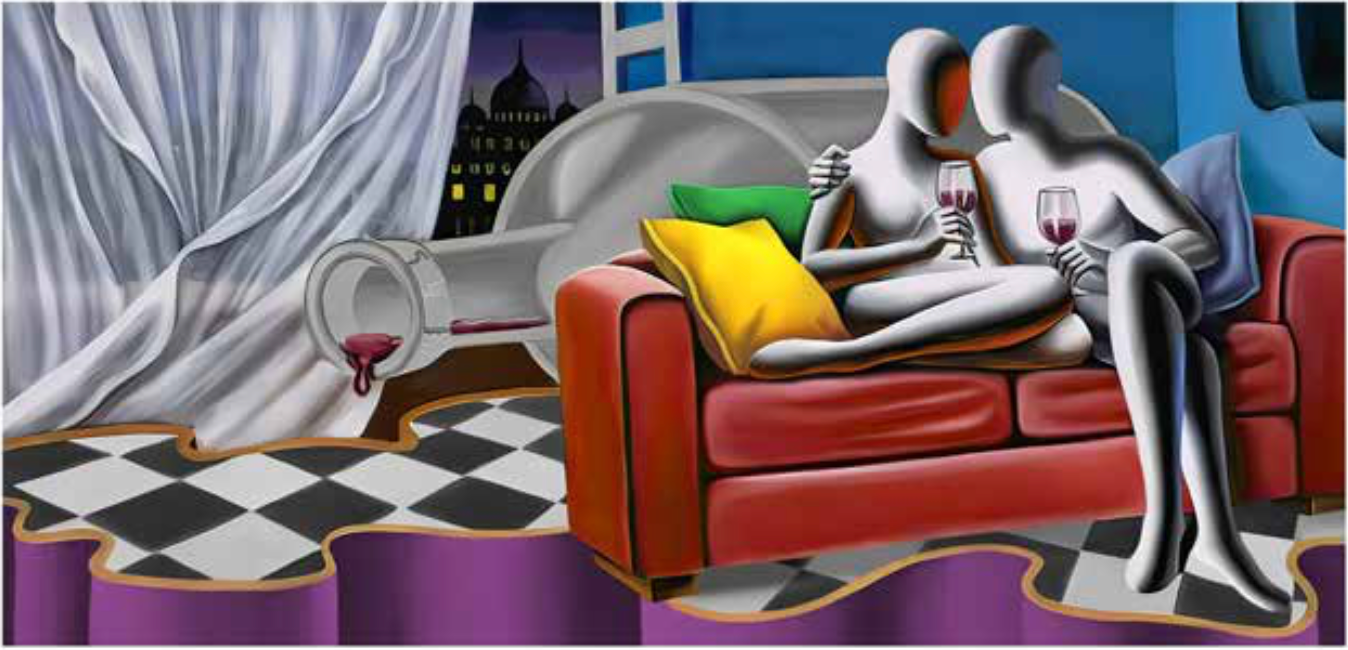 OUR SECRET 90X55 CM | Mark Kostabi