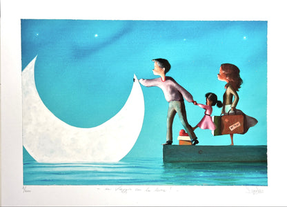 In viaggio con la luna! cm 50x70 | Diego Santini