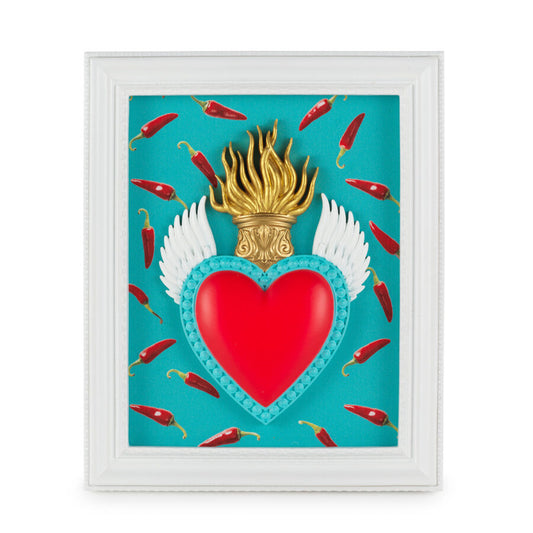 Quadro decorativo Pop con cuore sacro da appendere o da appoggio | HENRIETTE