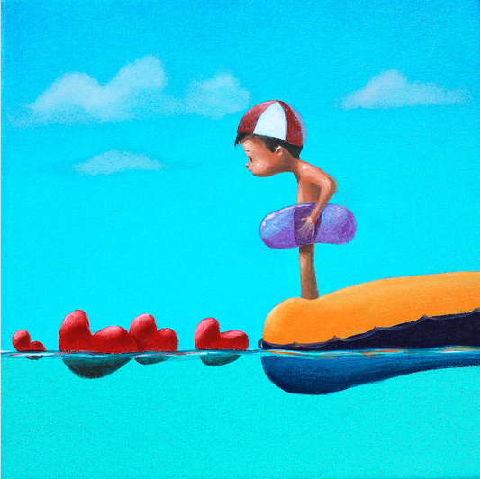 "Un tuffo perfetto ! " cm 30x30  Diego Santini