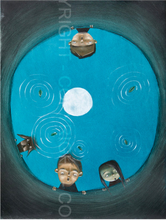 La luna nel pozzo ! cm 32x40 | Diego Santini