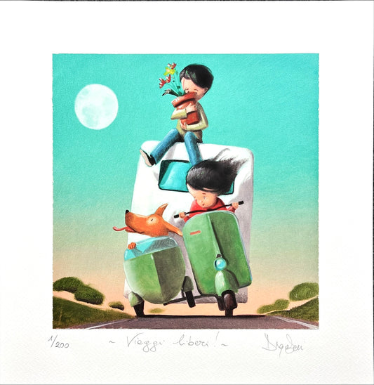 Viaggi liberi ! cm 35x35 | Diego Santini