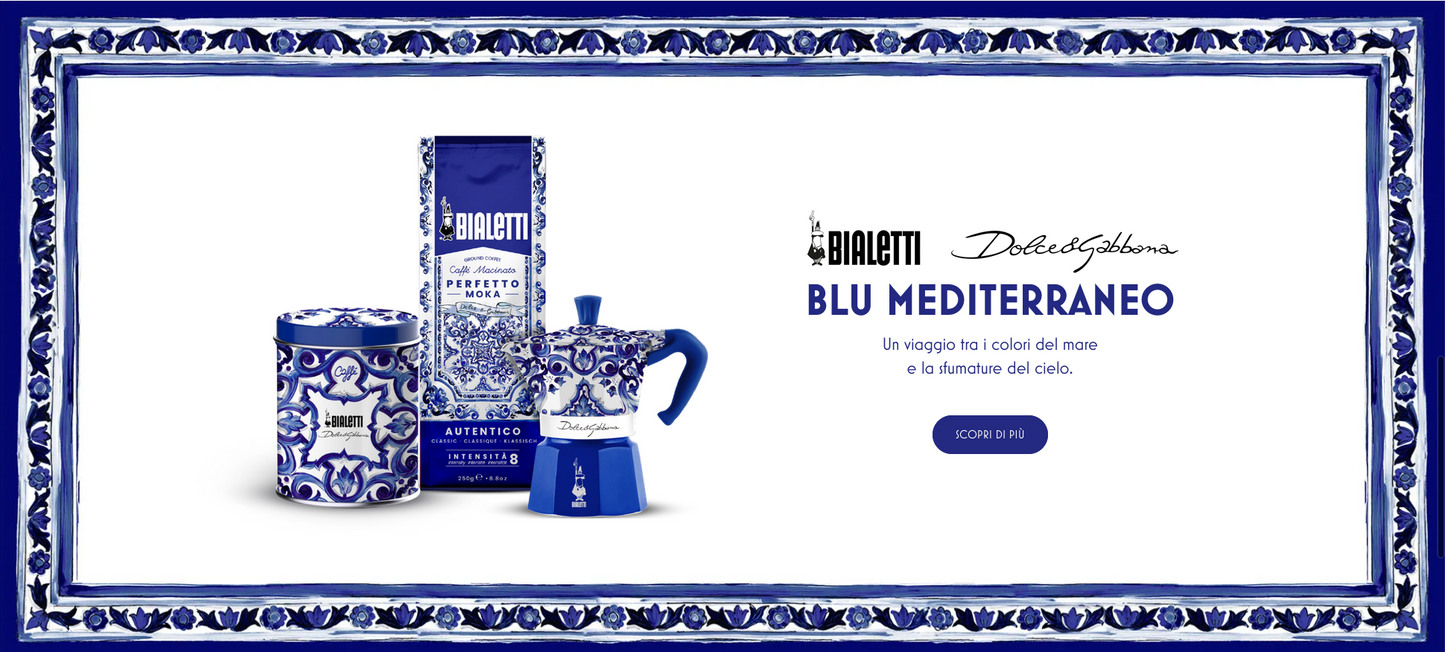 Moka Express 3 tazzine Bialetti Dolce&Gabbana | Blu Mediterraneo