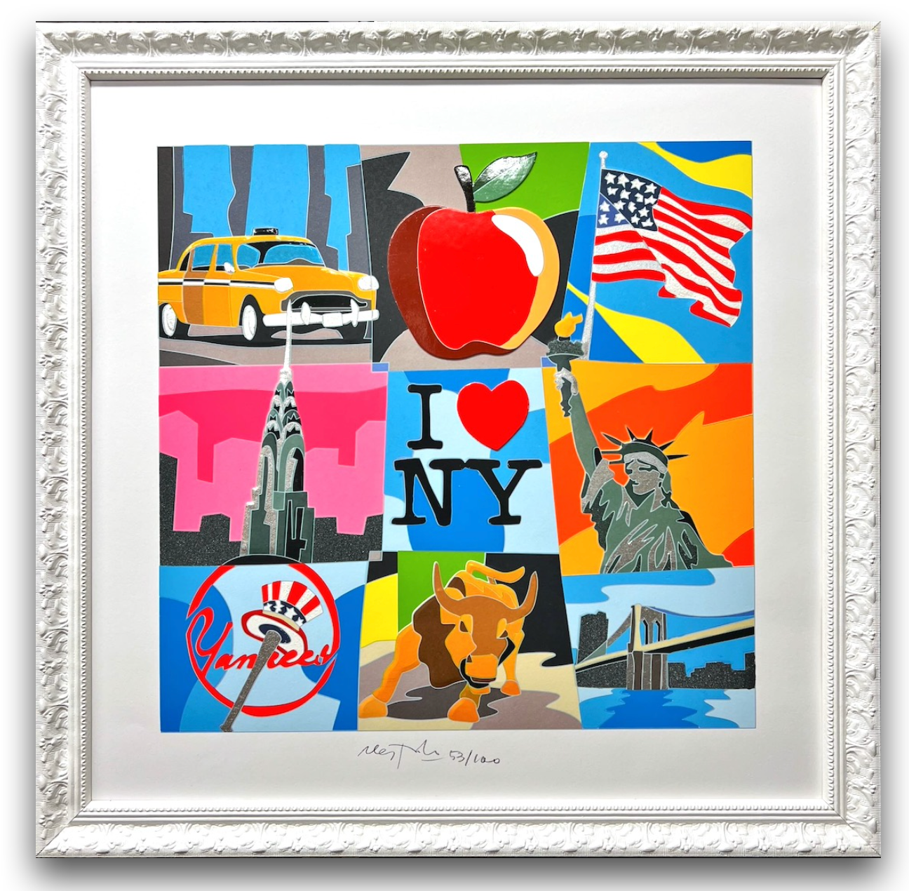 "New York fantasy” 50x50 CM  | Ugo Nespolo