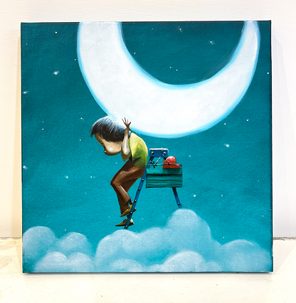 "questione di abilità !" Dipinto ad olio su Tela cm 30x30 | Diego Santini
