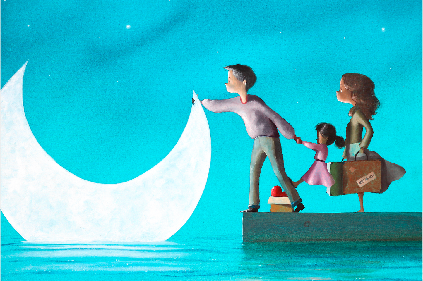 In viaggio con la luna! cm 50x70 | Diego Santini