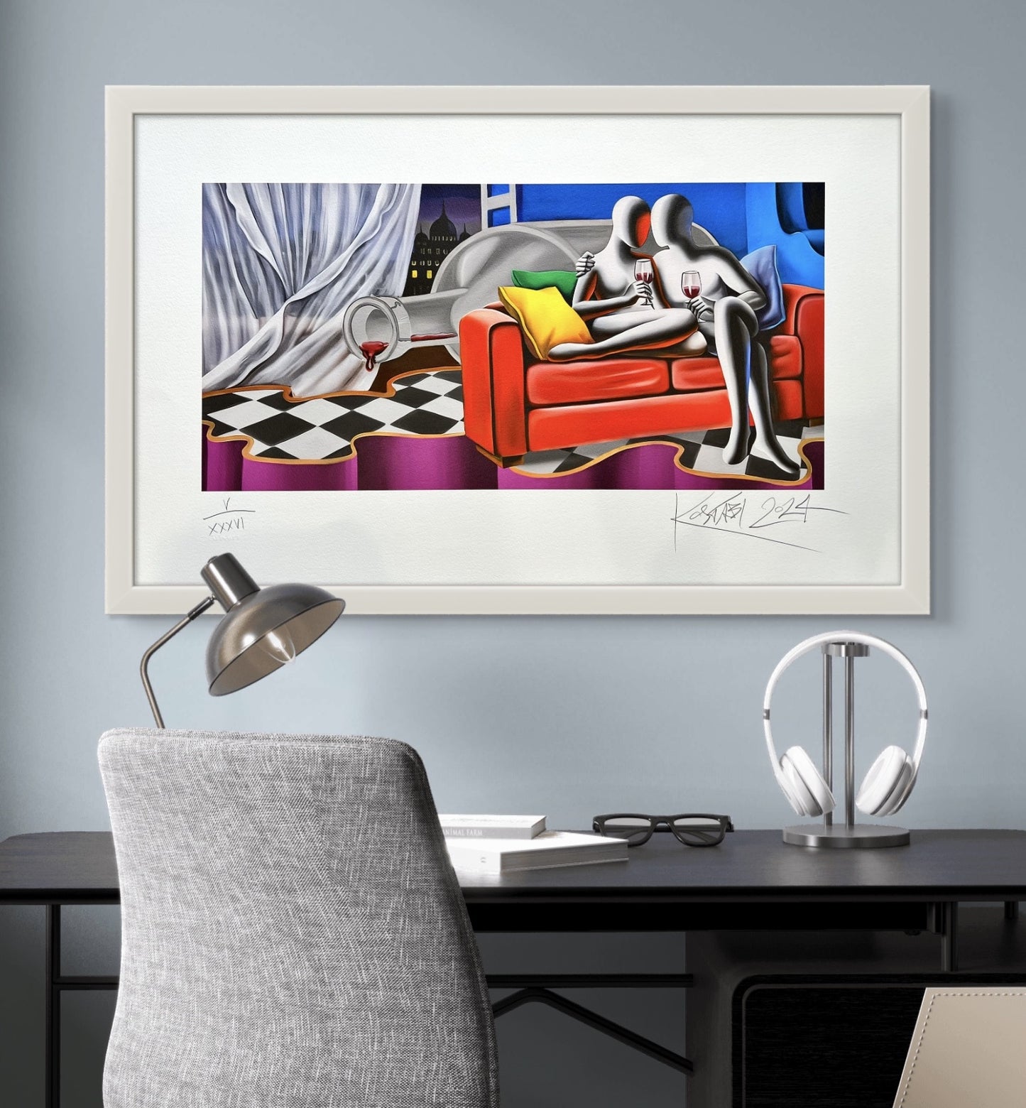 “BREAKING FREE” 48x75 CM !  | Mark Kostabi